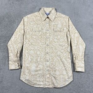 Rockmount Ranch Wear Shirt Womens Medium Pearl Snap Western Rodeo Damask Floral